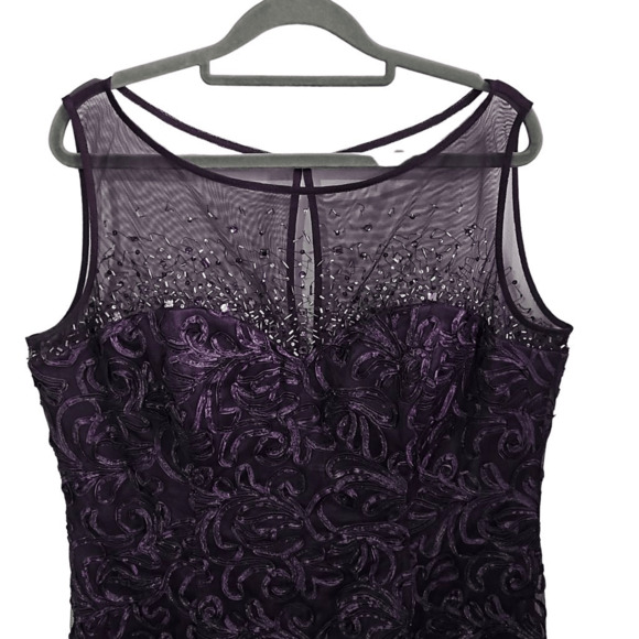 Ignite Evenings Purple Sleeveless Knee Length Formal Dress Size 18 Plus Size - Picture 8 of 13